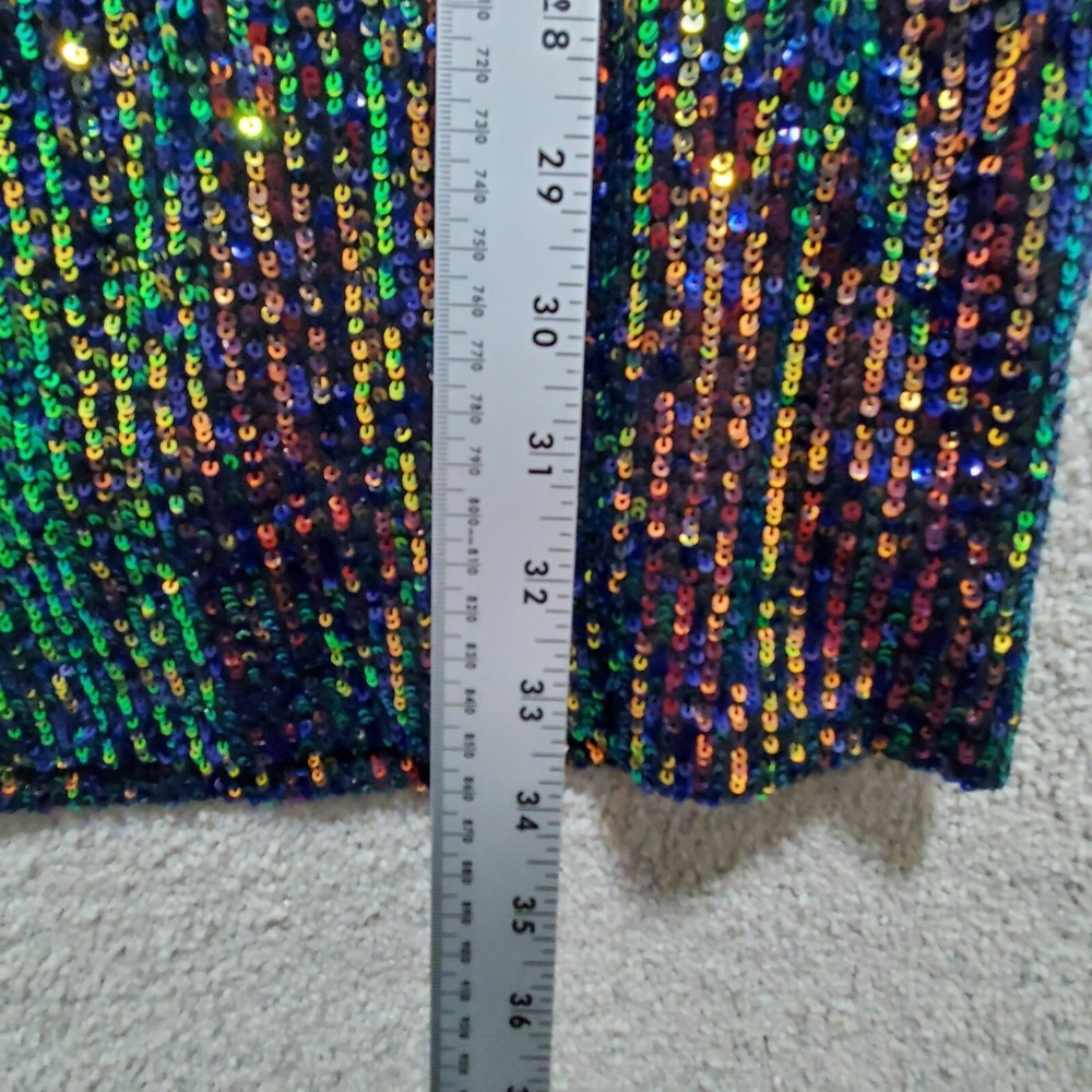 Topshop Mini Dress‎ Women's 10 Multicolor Irredecent  Stretch Sequin Formal - Picture 8 of 10